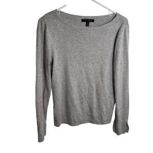 Banana Republic Boatneck Sweater Light Gray Ribbed S